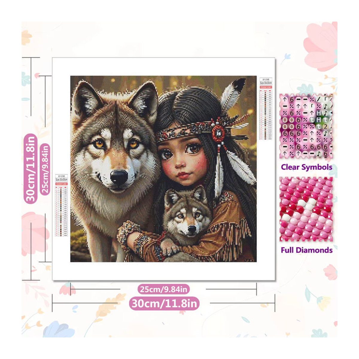 EverShine Diamantmalerei Wolf Tier DIY Mosaik Porträt mit Rundbohrern in Mehrfarbig für die Wanddekoration - Bild 2
