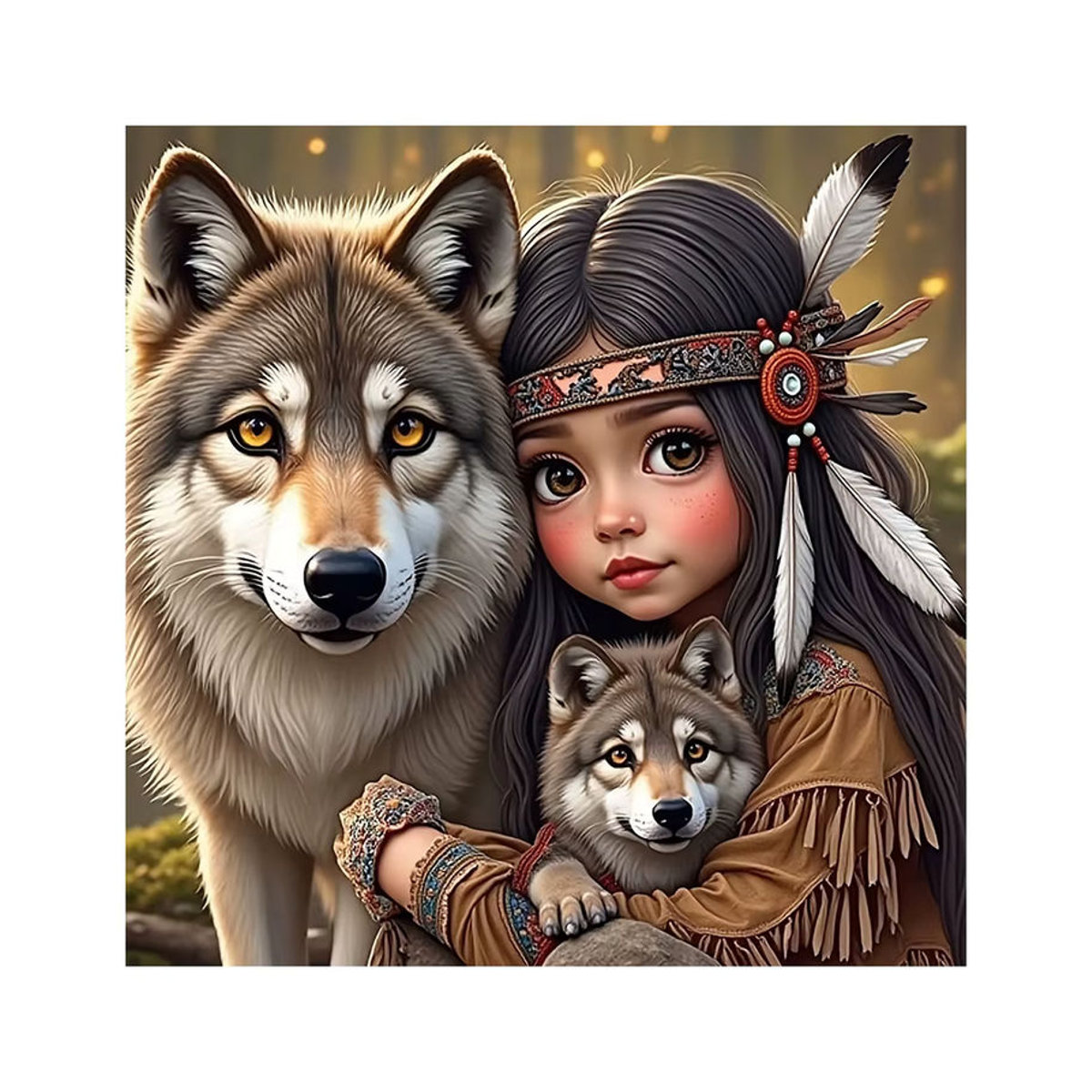 EverShine Diamantmalerei Wolf Tier DIY Mosaik Porträt mit Rundbohrern in Mehrfarbig für die Wanddekoration - Bild 4