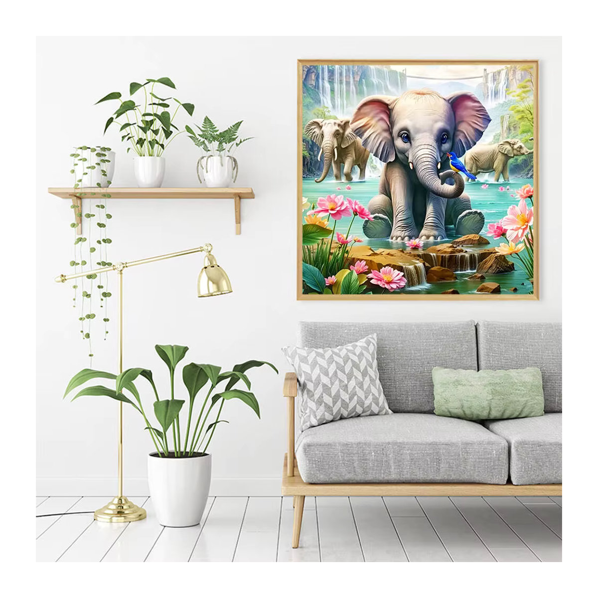 Evershine Diamantmosaik Elefant DIY Malerei Set für Anfänger in Mehrfarbig - Bild 3