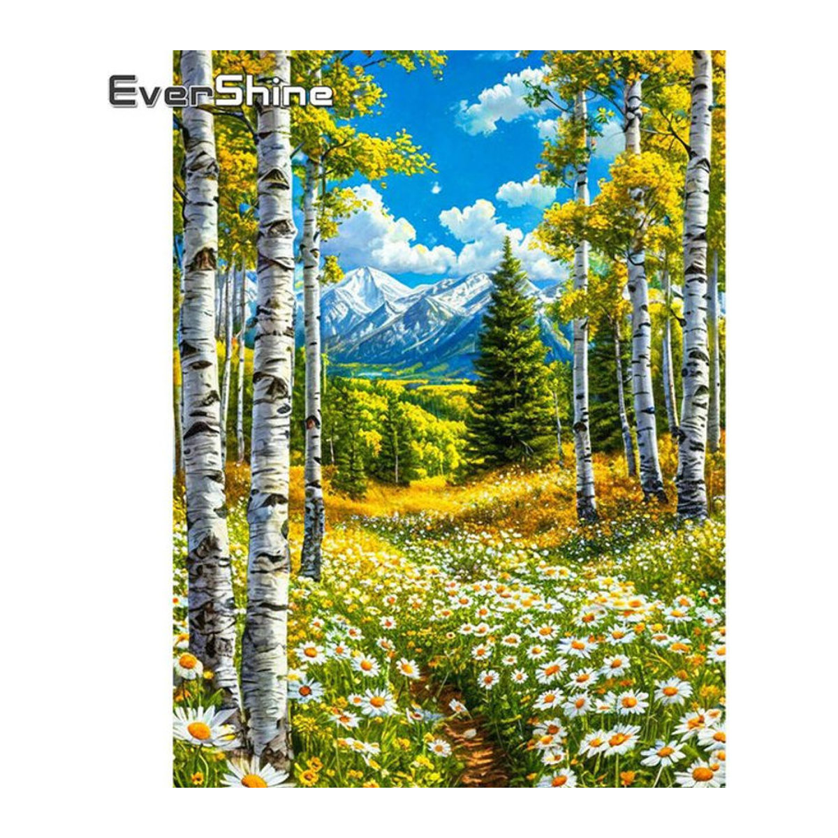Evershine Diamantstickerei Set Landschaft mit Wald und Bergen in Mehrfarbig als Wanddekoration - Bild 1