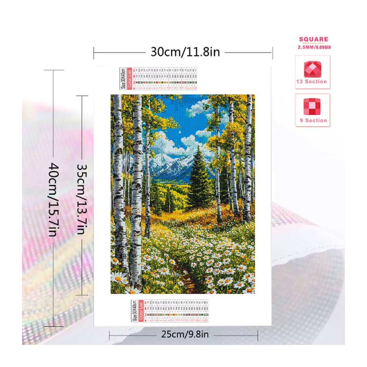 Evershine Diamantstickerei Set Landschaft mit Wald und Bergen in Mehrfarbig als Wanddekoration - Bild 2