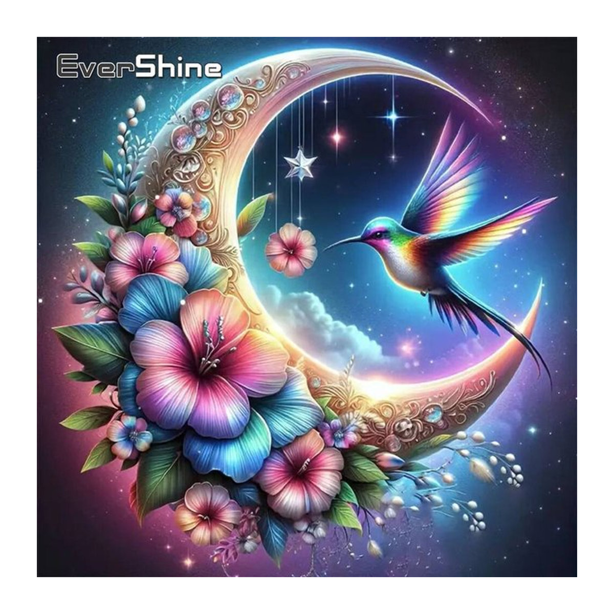 Evershine Diamond Painting Set mit Vogel- und Blumenmuster für Erwachsene in Mehrfarbig - Bild 1
