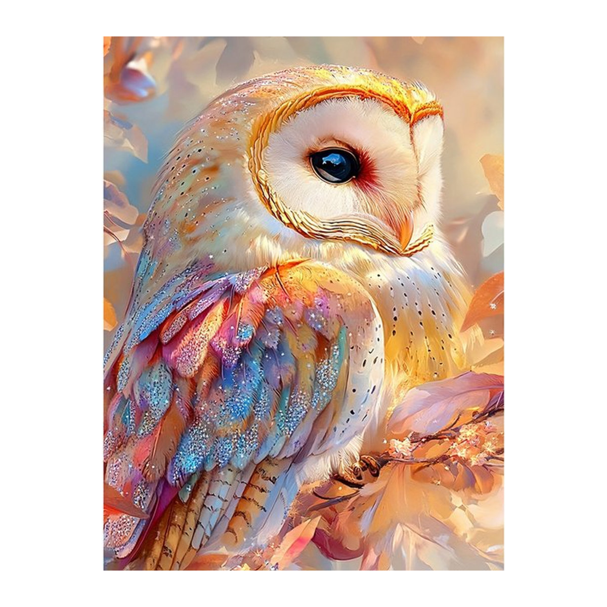 EverShine DIY 5D Diamant Malerei Kit Eule in der Scheune, Mehrfarbiges Mosaik Stickerei Set für Erwachsene - Bild 1