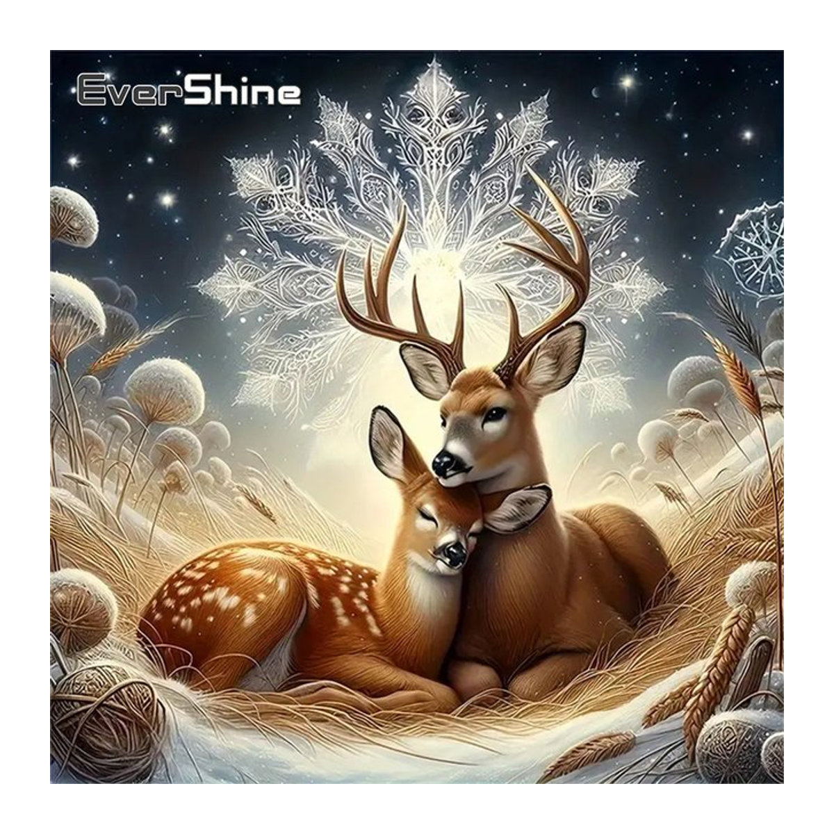 Evershine DIY Diamant Malerei Hirsch Tier als Kreuzstich Kit mit mehrfarbigem Mosaik Bild zur Wanddekoration - Bild 1