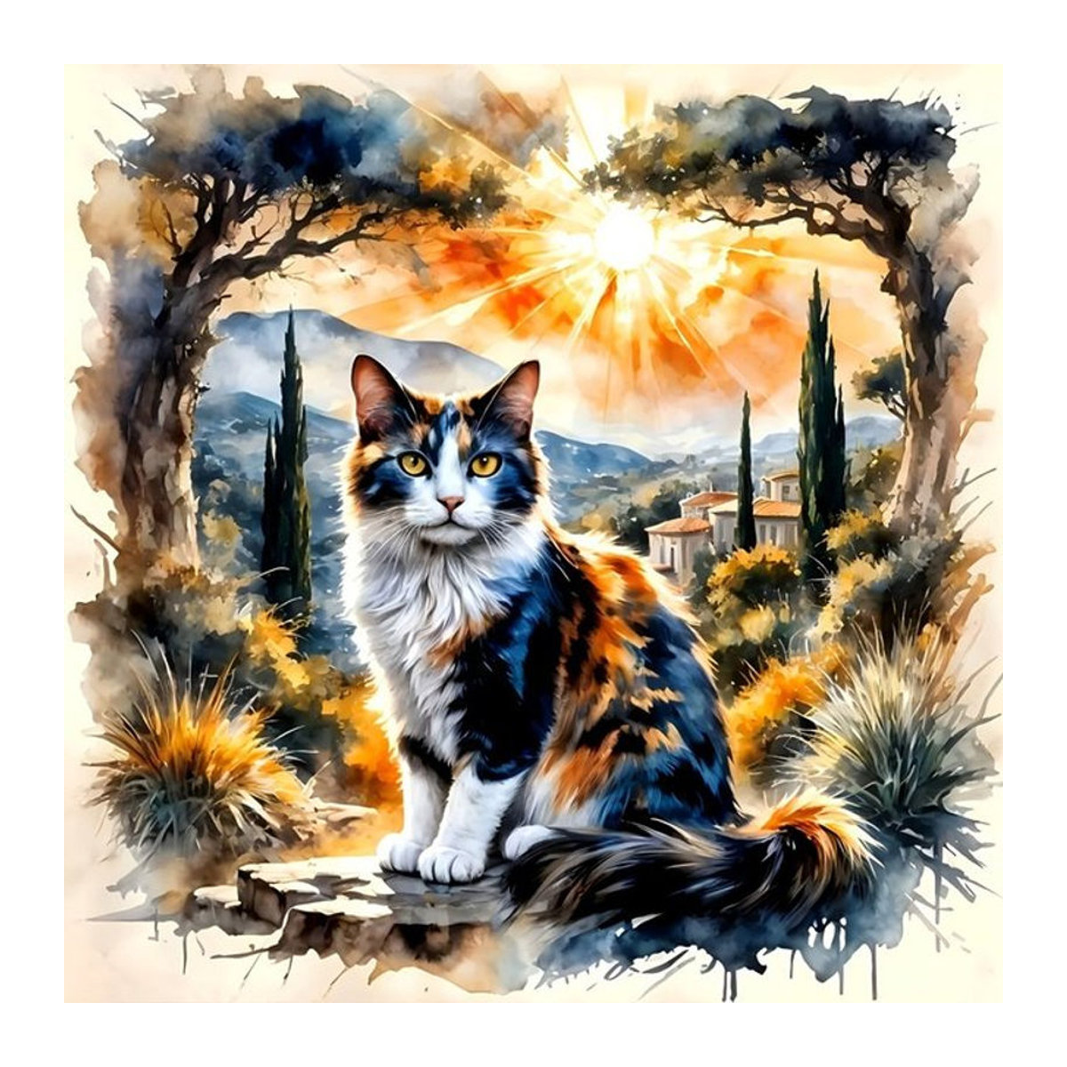 EverShine DIY Diamant-Mosaik Set Katze als Voll-Diamant-Malerei für kreative Wanddekoration, mehrfarbig - Bild 1
