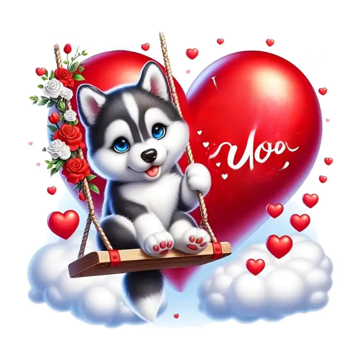 Evershine DIY Diamant-Stickerei Set Hund mit Liebesherz und Buchstaben, mehrfarbiges Diamant-Gemälde für Erwachsene und Anfänger - Bild 4