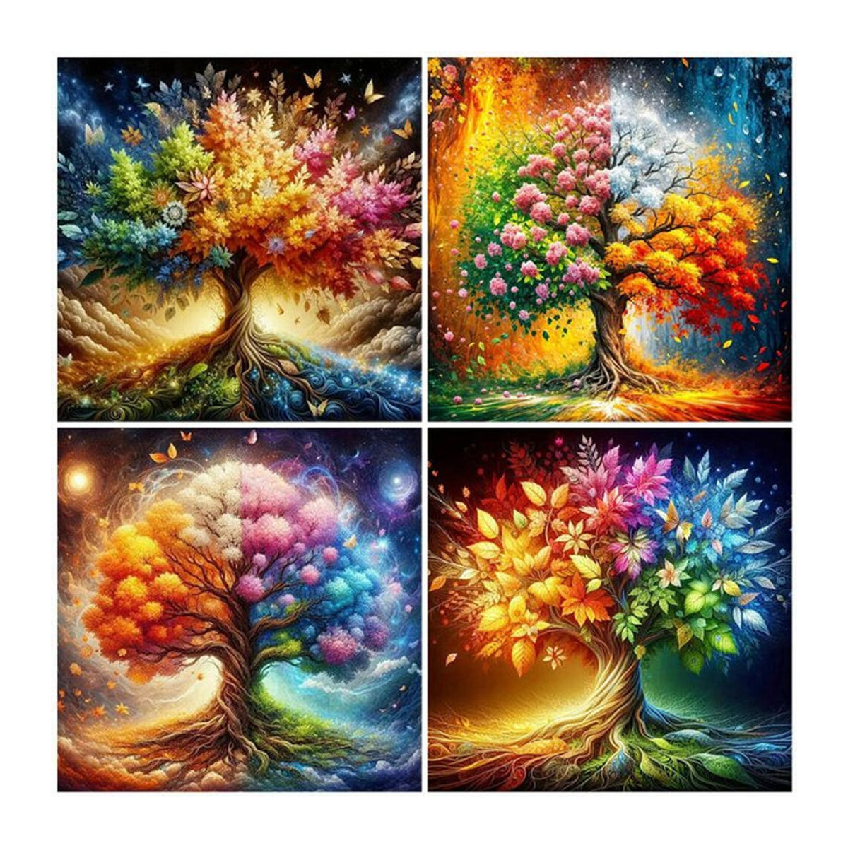 EverShine DIY Diamantmalerei Baum 5D Mosaik Set mit runden Bohrern für Fantasy Landschaft Dekoration in Mehrfarbig - Bild 1