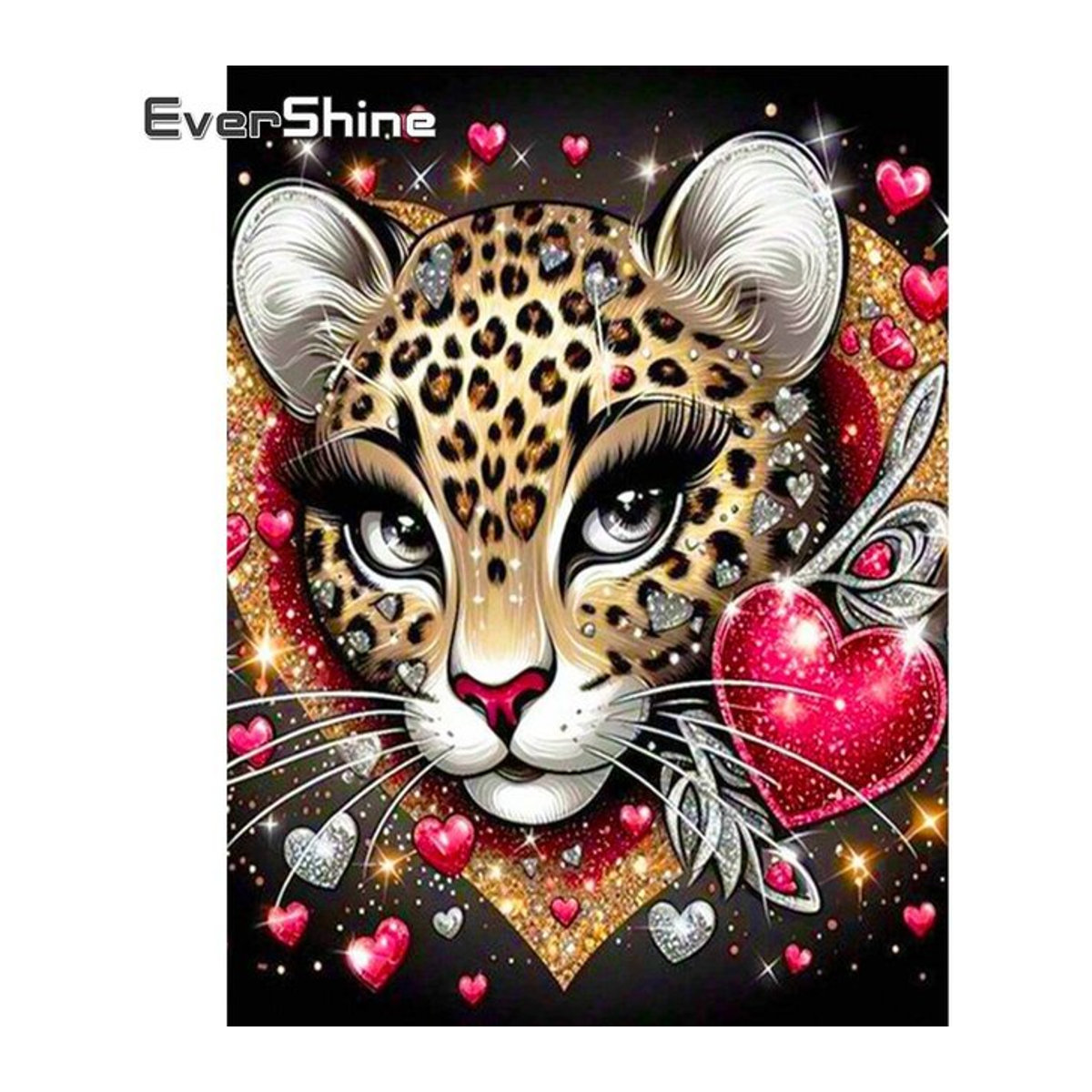 Evershine DIY Diamantmalerei Leopard Tier Motiv in Rund, Mehrfarbig - Bild 1