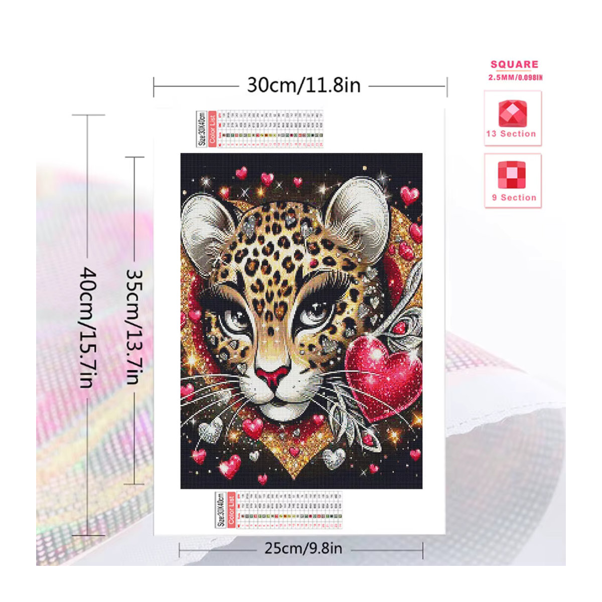 Evershine DIY Diamantmalerei Leopard Tier Motiv in Rund, Mehrfarbig - Bild 2