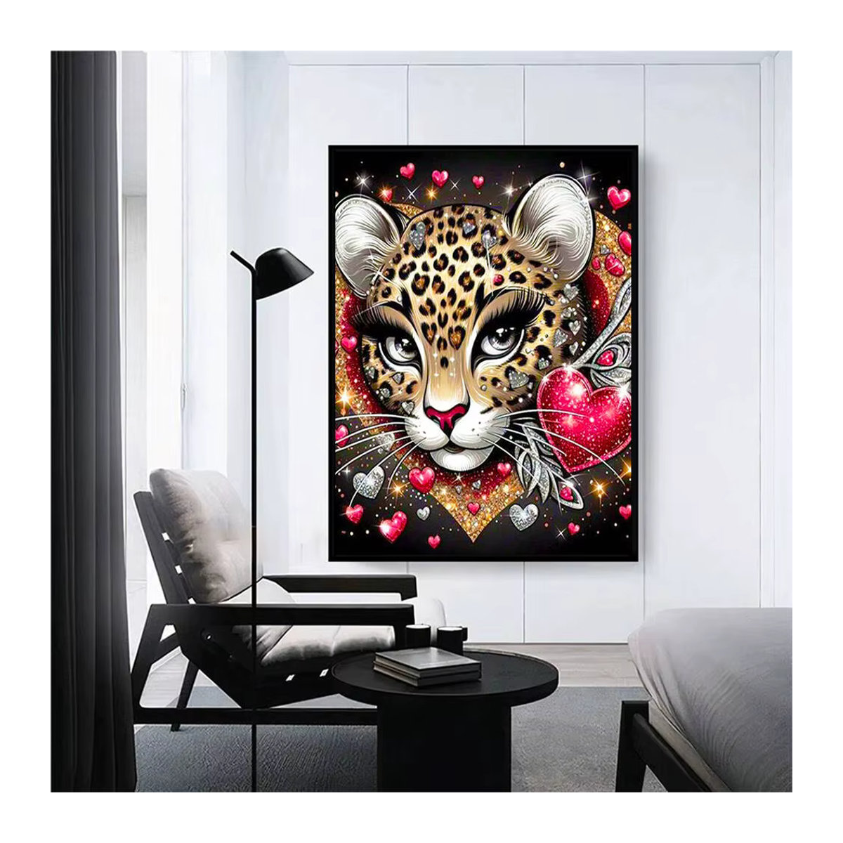 Evershine DIY Diamantmalerei Leopard Tier Motiv in Rund, Mehrfarbig - Bild 3