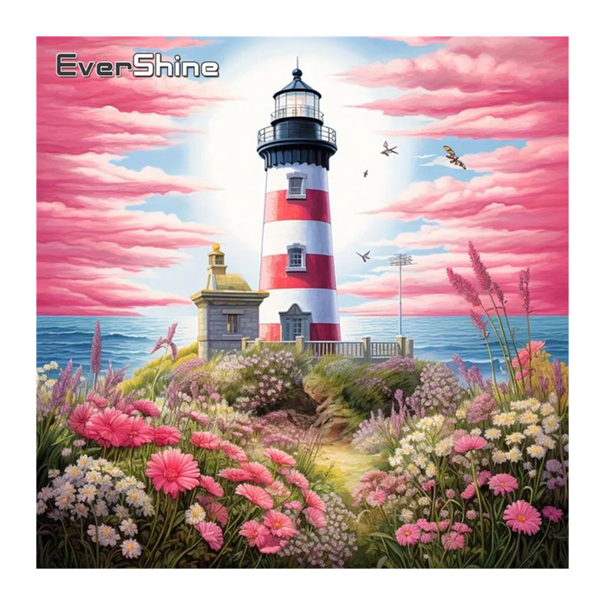 Evershine DIY Diamantmalerei Mosaik Leuchtturm Landschaft Meer Stickerei Bild in Mehrfarbig - Bild 1