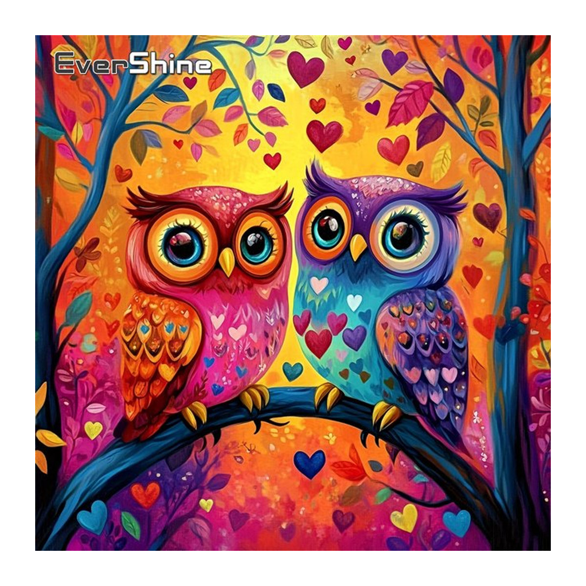 EverShine DIY Diamantmalerei Vogelbild mit mehrfarbigen Strass-Steinen als Mosaik-Stickerei zur Heimdekoration - Bild 1