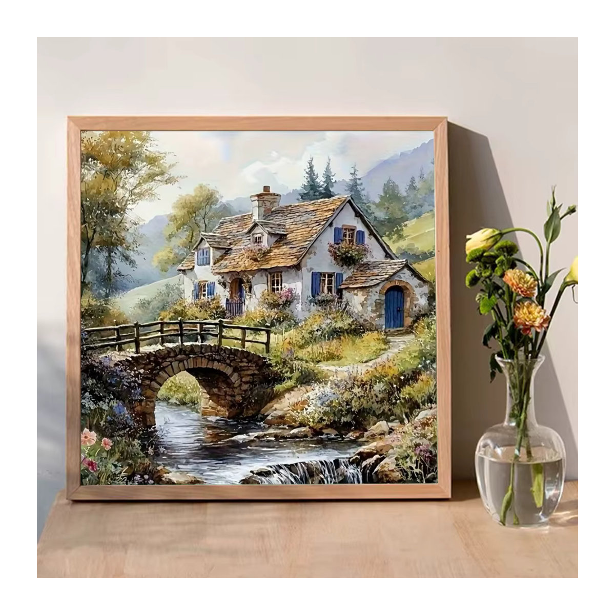 Evershine DIY Diamantstickerei Landschaft Brücke Mosaik Bild in Mehrfarbig - Bild 3