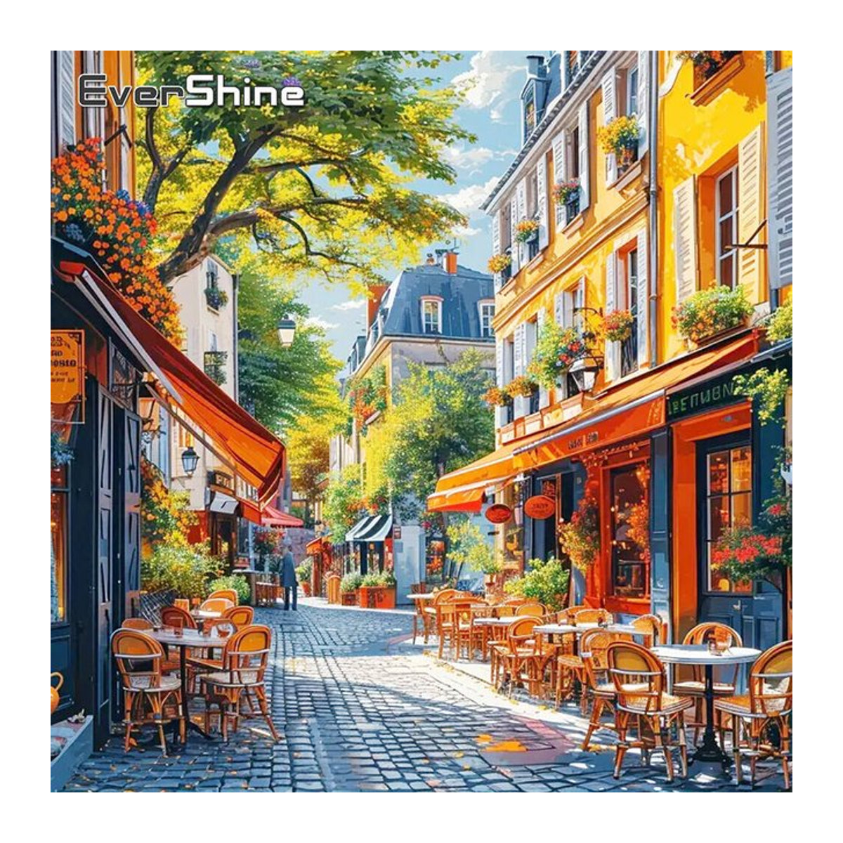 Evershine DIY Diamantstickerei Stadtlandschaft als Rundes Mosaik Set in Mehrfarbig zur Wandmontage - Bild 1