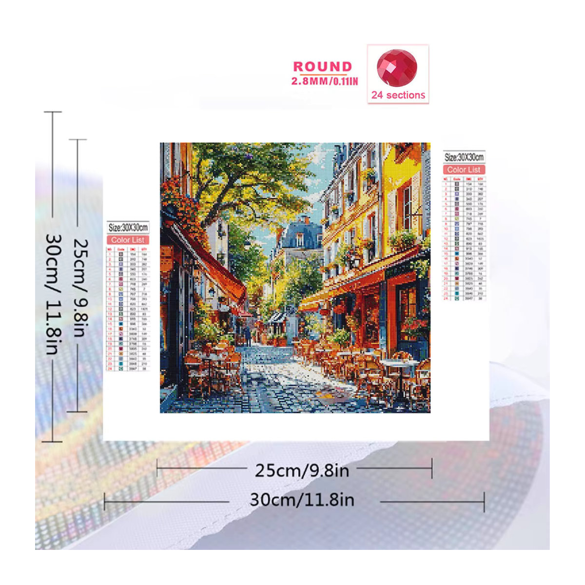 Evershine DIY Diamantstickerei Stadtlandschaft als Rundes Mosaik Set in Mehrfarbig zur Wandmontage - Bild 2