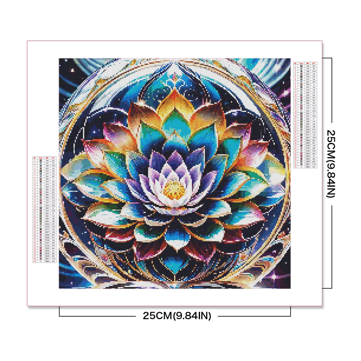 EverShine DIY Diamond Painting Kit Lotus Blume 5D Mosaik Set in mehrfarbigem orientalischem Design - Bild 2