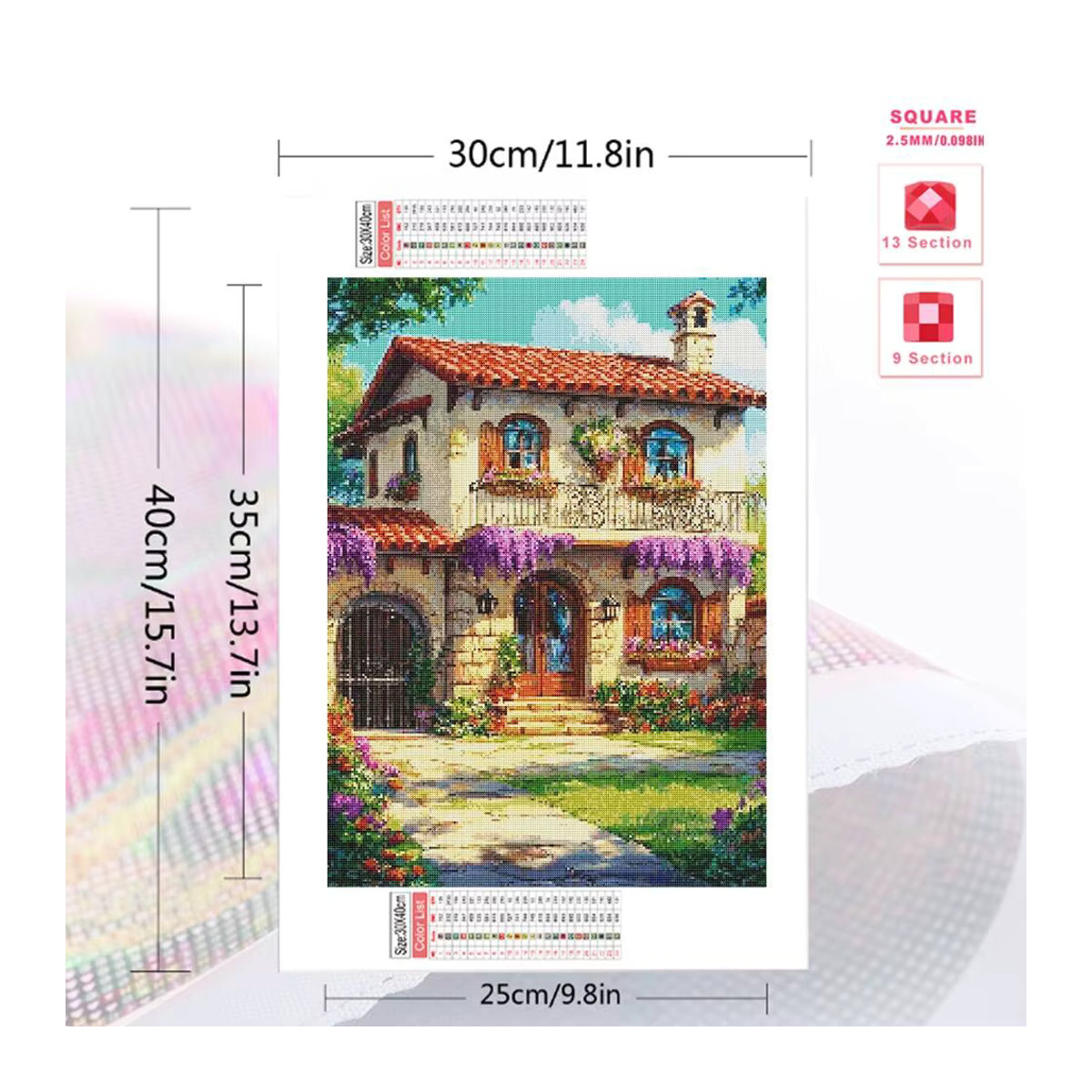 Evershine DIY Diamond Painting Set Gartenlandschaft als Mosaik-Malerei in Mehrfarbig mit Rundsteinen zur Wanddekoration - Bild 2