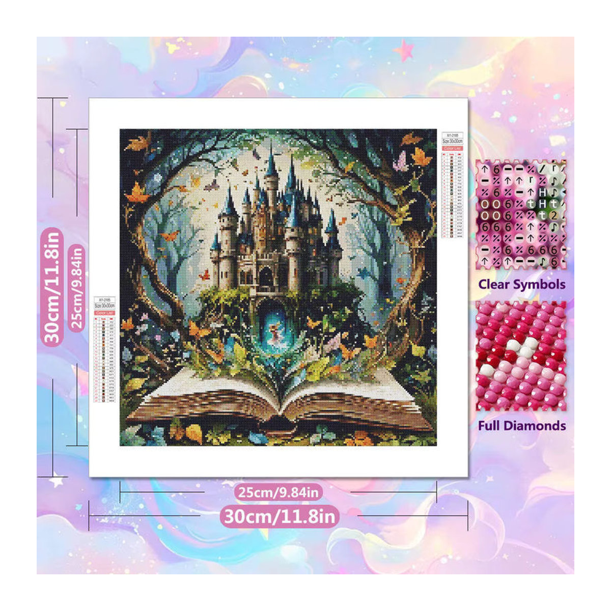 EverShine DIY Diamond Painting Set Landschaft mit Schloss und Wald als mehrfarbiges Mosaik zur Wandmontage - Bild 2