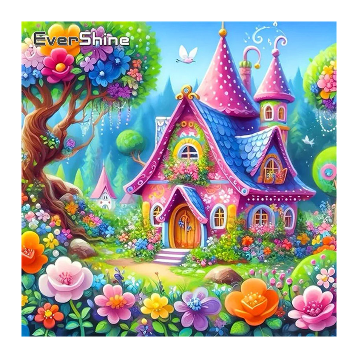 Evershine DIY Voll-Diamant-Mosaik Set Garten-Landschaft mit Gänseblümchen in Mehrfarbig - Bild 1