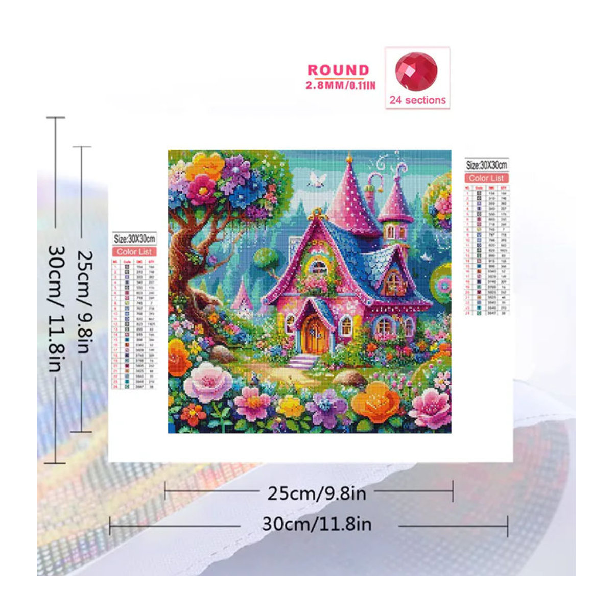 Evershine DIY Voll-Diamant-Mosaik Set Garten-Landschaft mit Gänseblümchen in Mehrfarbig - Bild 2