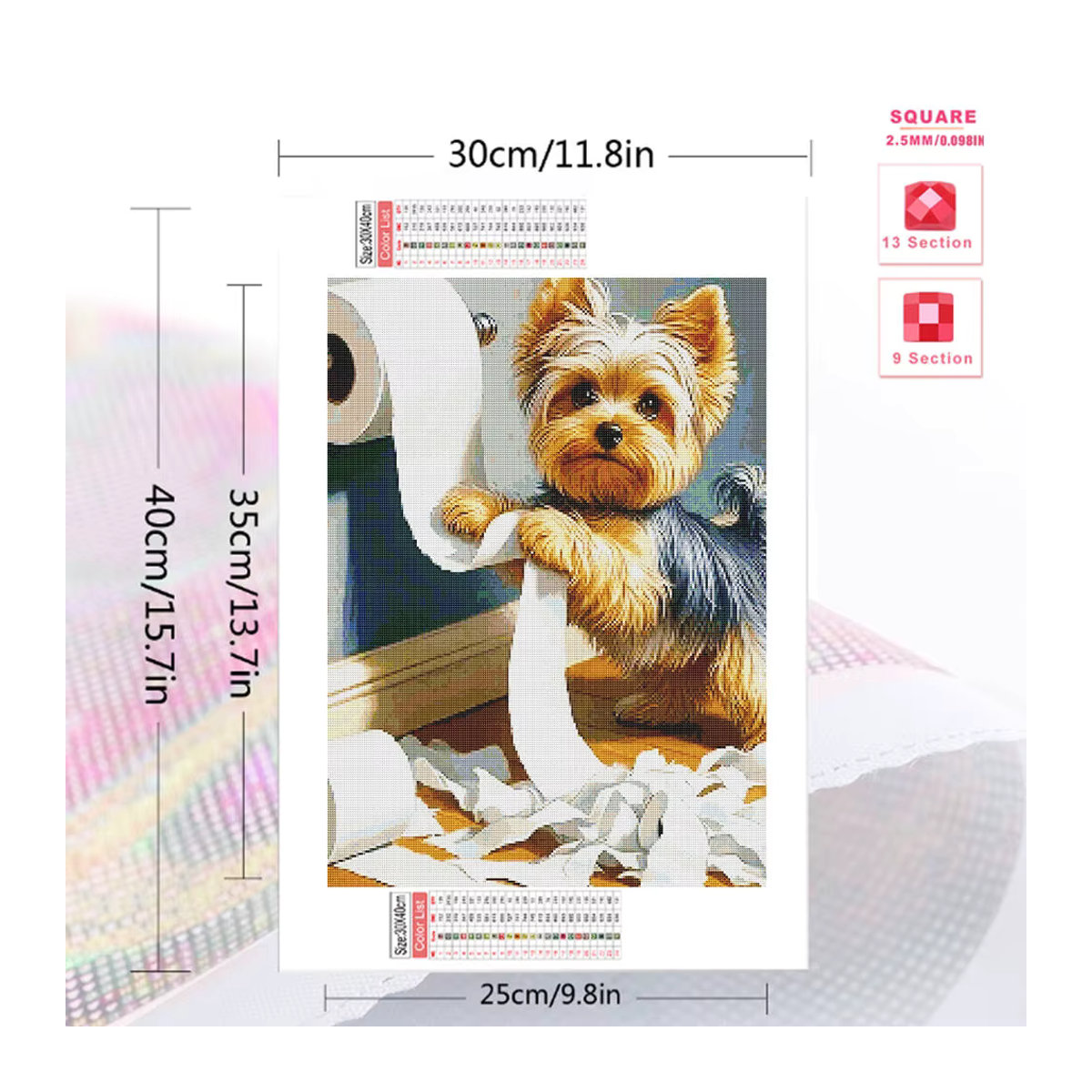Evershine Hund Diamant Stickerei Cartoon Tier Malerei als Wandbild in Mehrfarbig - Bild 2