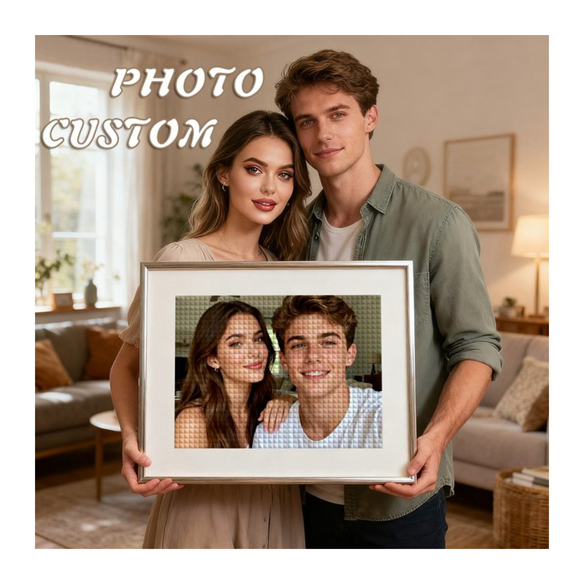 EverShine Personalisiertes 5D Diamant Malerei Set mit runden Steinen als DIY Mosaik Bild in Mehrfarbig - Bild 1