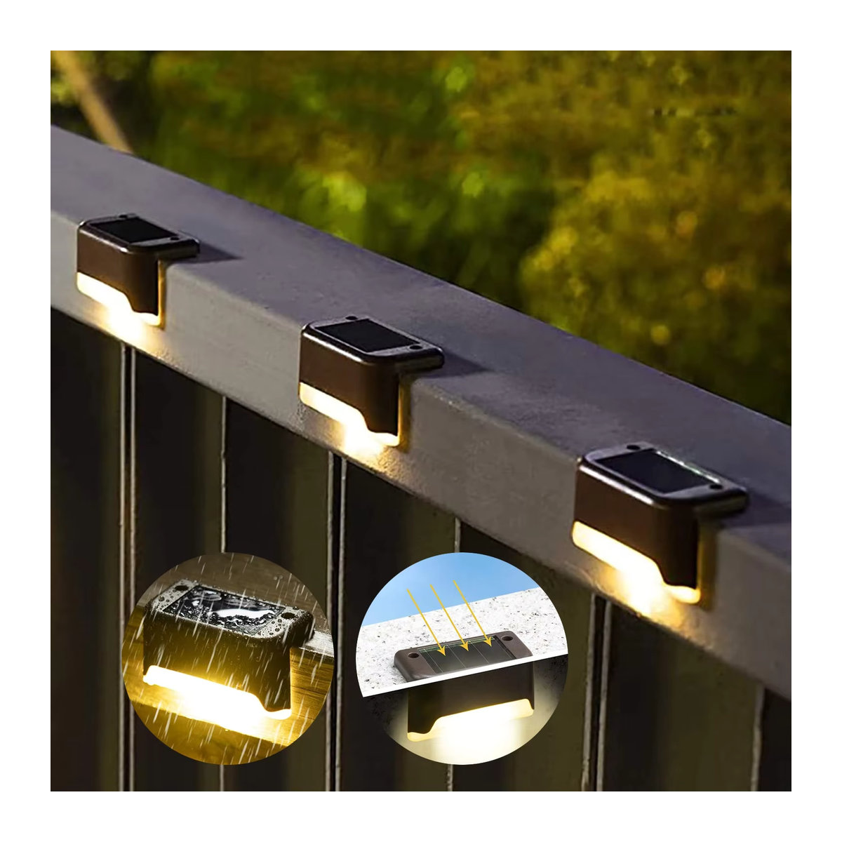 Everso Solar LED Außenleuchten Schwarz für Garten und Terrasse wasserdicht mit minimalistischem Design - Bild 1