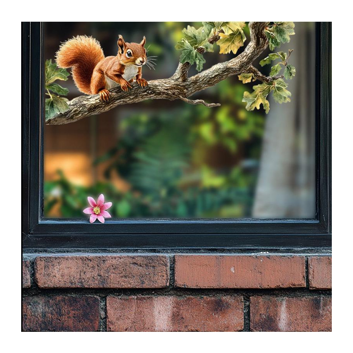 Everyday Home Fensteraufkleber mit Eichhörnchen-Motiv und Ästen, transparent und mehrfarbig, Wandmontage aus Kunststoff - Bild 3