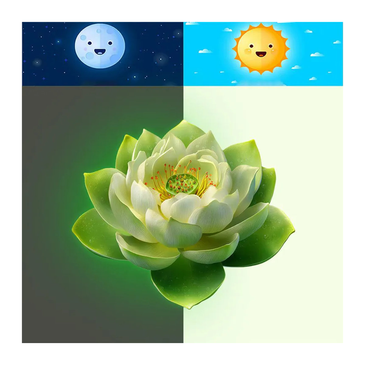 Everyday Home Lotus Badezimmeraufkleber im Zen-Stil, wasserfeste Wanddekoration mit floralem Design, mehrfarbig, B: 20 cm, H: 17 cm - Bild 2