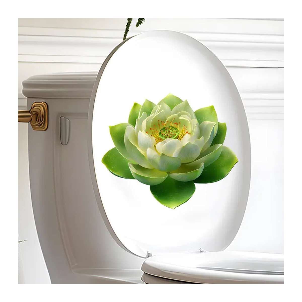 Everyday Home Lotus Badezimmeraufkleber im Zen-Stil, wasserfeste Wanddekoration mit floralem Design, mehrfarbig, B: 20 cm, H: 17 cm - Bild 3