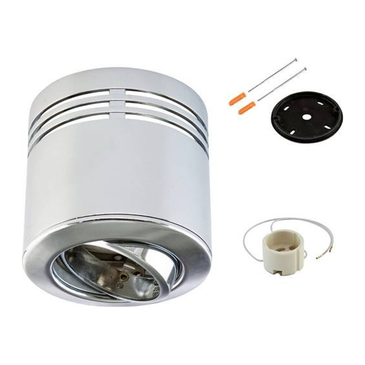 EVN Aufbauleuchte Hochvolt-Halogenlampe GU10 in Chrom - Bild 1