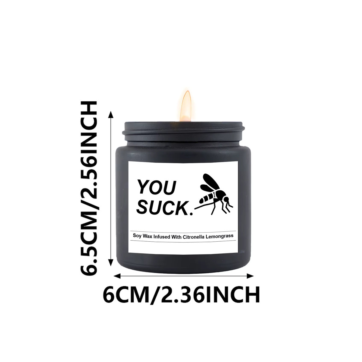 EVODUCK Sojawachskerze mit Citronella und Zitronengras in Schwarz, Zylindrisch, B/T/H: 6,5 x 6 x 6 cm - Bild 3