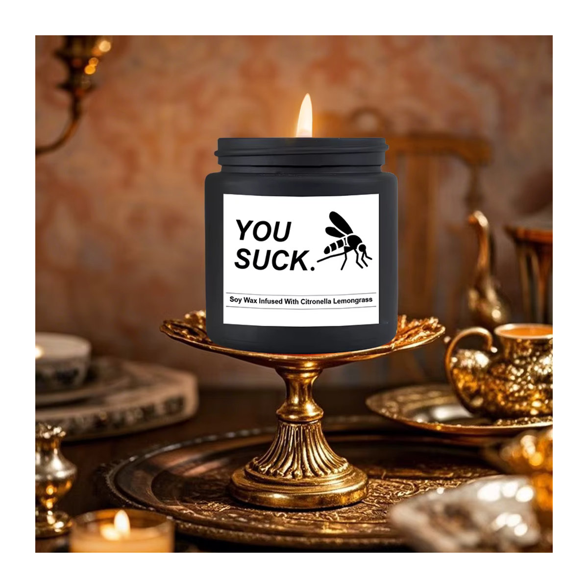 EVODUCK Sojawachskerze mit Citronella und Zitronengras in Schwarz, Zylindrisch, B/T/H: 6,5 x 6 x 6 cm - Bild 5