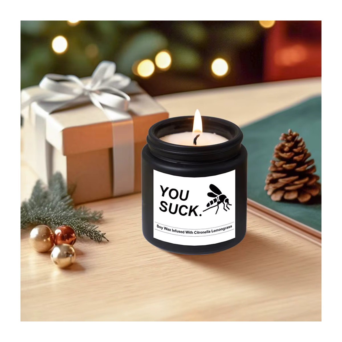 EVODUCK Sojawachskerze mit Citronella und Zitronengras in Schwarz, Zylindrisch, B/T/H: 6,5 x 6 x 6 cm - Bild 6