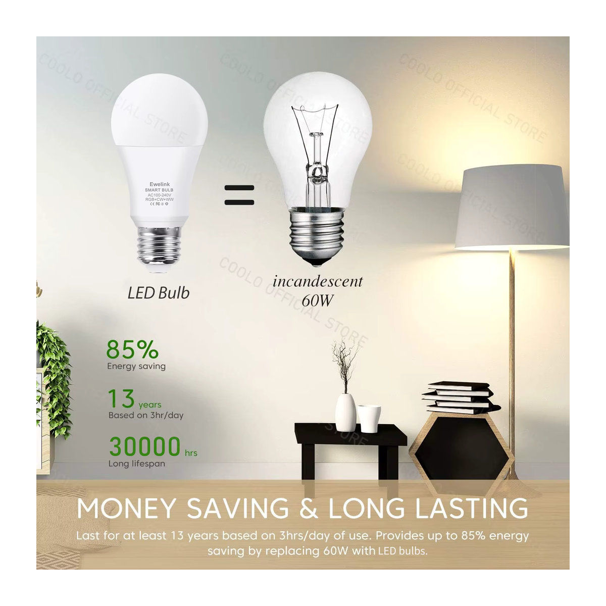 Ewelink Smart LED-Lampe E27 Zigbee Wifi RGB+CW+WW mit 15W und 18W Optionen in Bunt kompatibel mit Alexa Google Smartthings und Yandex - Bild 3