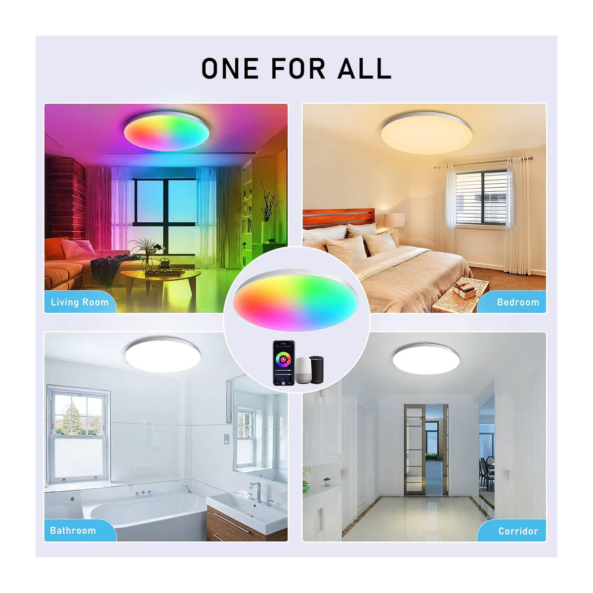 Ewelink Smart Zigbee LED Deckenleuchte 24W RGB Runde Umgebungslampe mit App-Steuerung für Alexa, Google Home und Yandex in Bunt - Bild 5