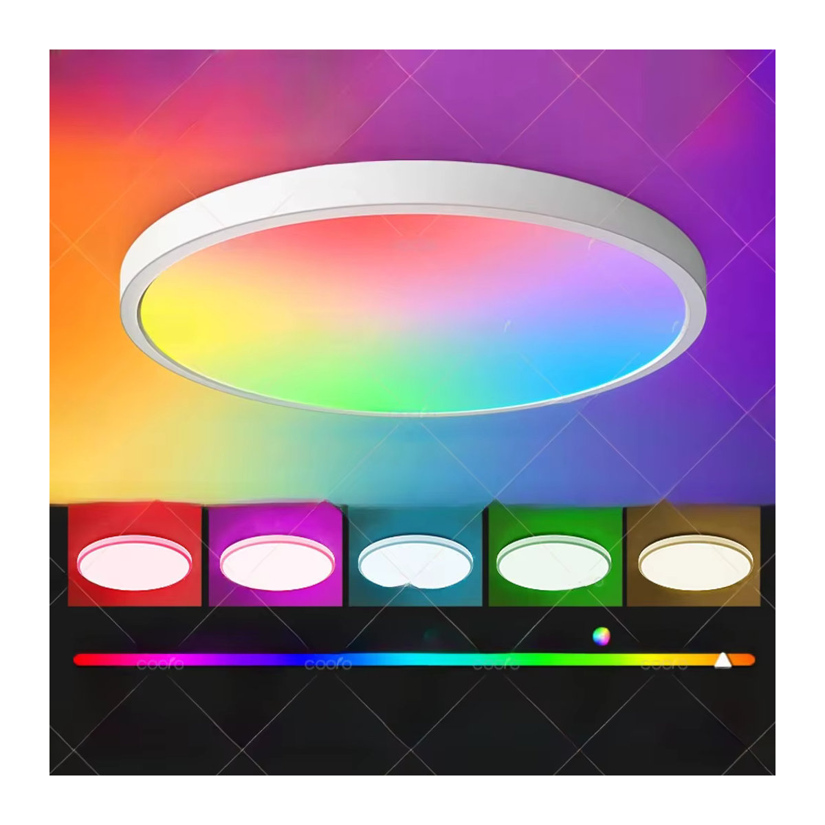 Ewelink Smart Zigbee LED Deckenleuchte 24W RGB Runde Umgebungslampe mit App-Steuerung für Alexa, Google Home und Yandex in Bunt - Bild 6