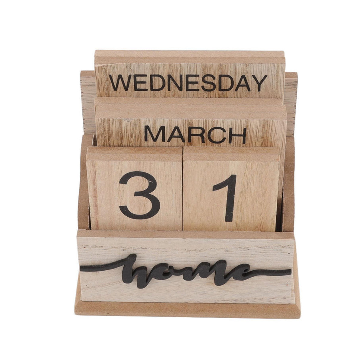 Ewiger Schreibtischkalender aus Holz von OutsideWorld in Braun im Retro-Design - Bild 3