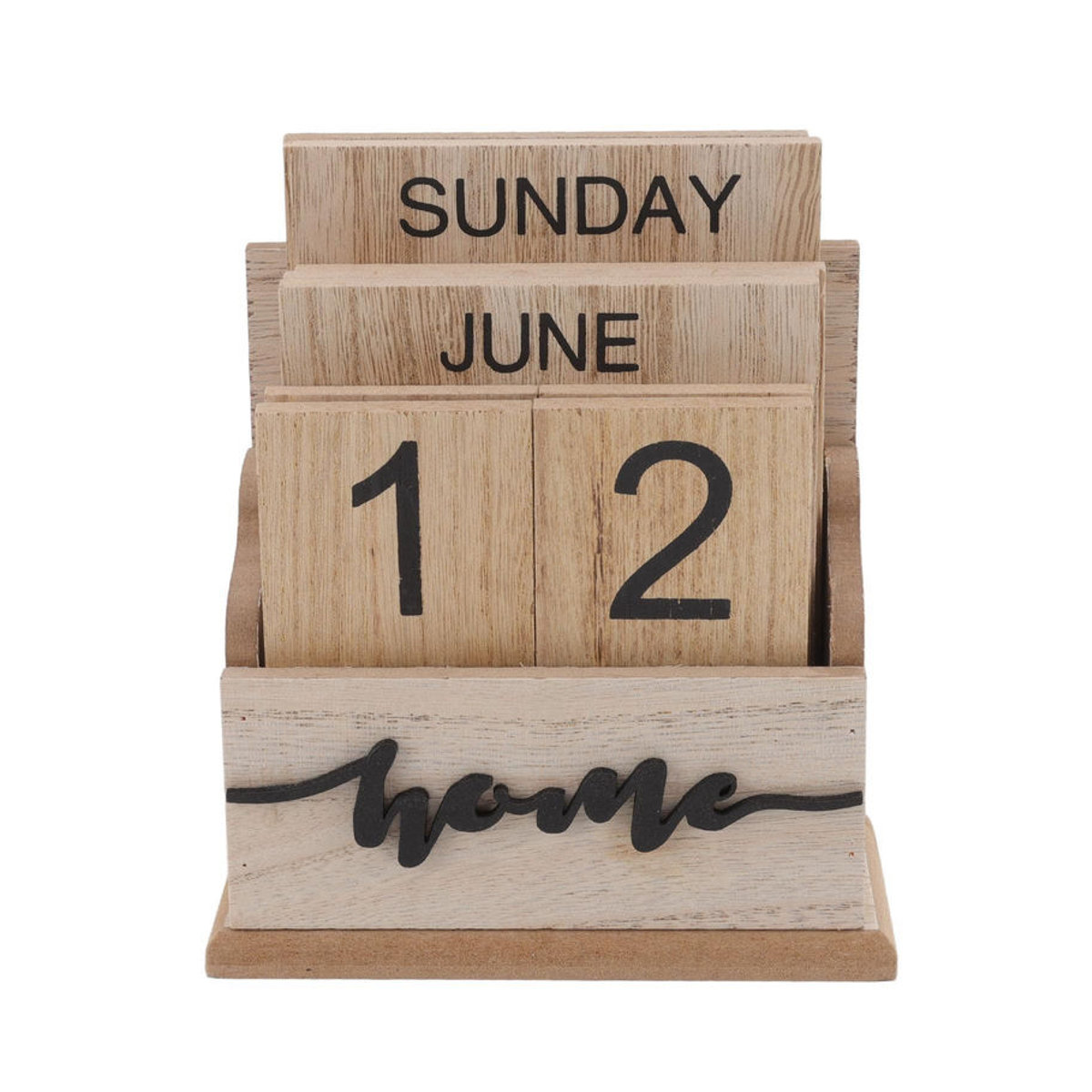 Ewiger Schreibtischkalender aus Holz von OutsideWorld in Braun im Retro-Design - Bild 4