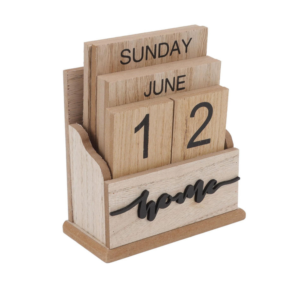 Ewiger Schreibtischkalender aus Holz von OutsideWorld in Braun im Retro-Design - Bild 5