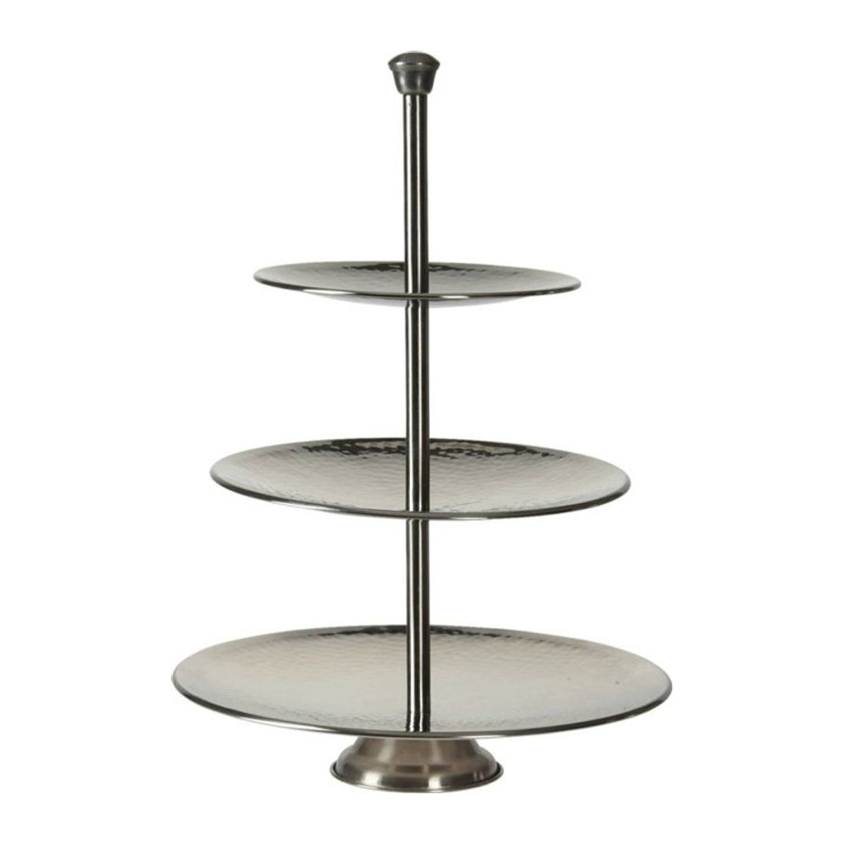 Excellent Houseware Etagere aus Metall in Silber, rund und modern, Höhe: 36,5 cm, Durchmesser: 25 cm - Bild 1