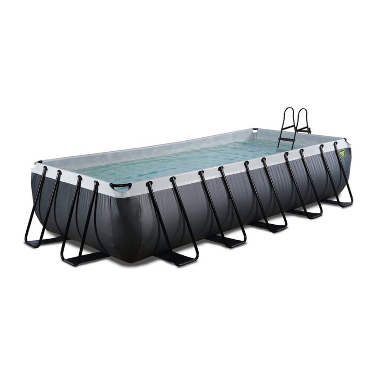 EXIT Black Leather Pool in Schwarz und Grau aus Kunststoff und Stahl, B/T/H: 540 x 250 x 100 cm - Bild 1