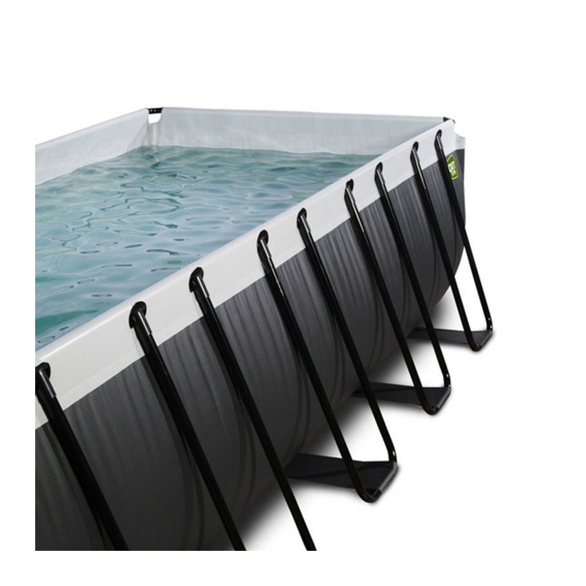 EXIT Black Leather Pool in Schwarz und Grau aus Kunststoff und Stahl, B/T/H: 540 x 250 x 100 cm - Bild 3