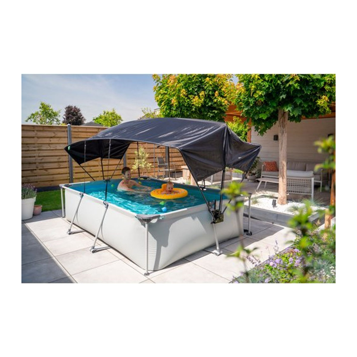 EXIT Toys Pool mit Kartuschenfilteranlage in Grau und Blau, B/H: 251 x 159 cm - Bild 1