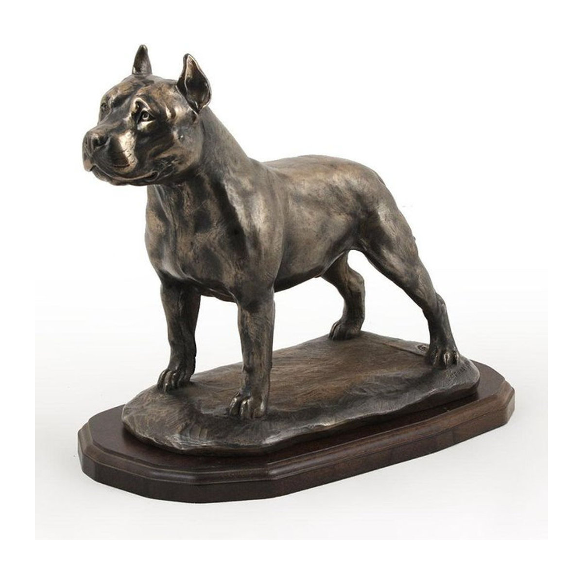 Exklusive Hundefigur American Staffordshire Terrier von Art-Dog in Braun aus Kunstharz und Bronze - Bild 1