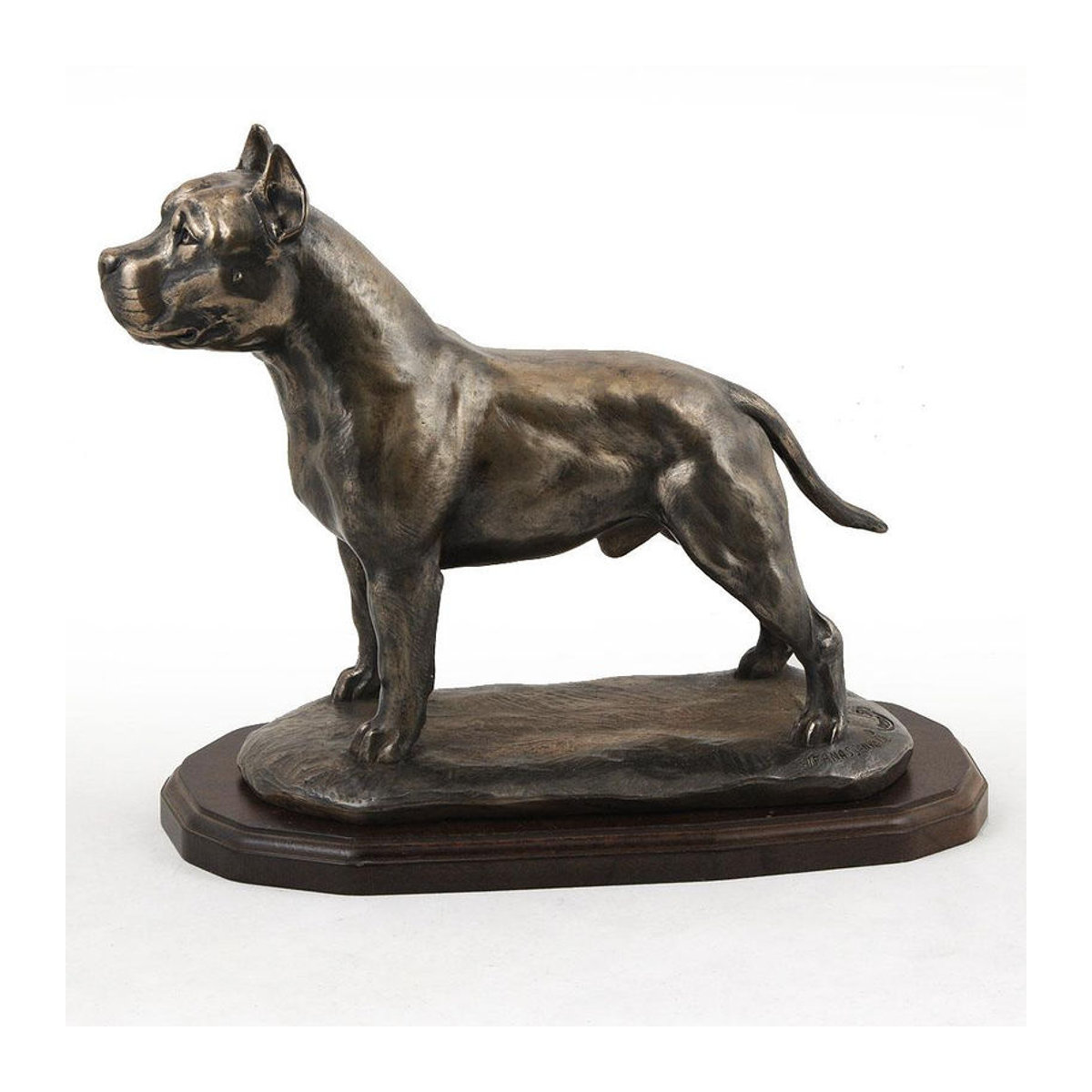 Exklusive Hundefigur American Staffordshire Terrier von Art-Dog in Braun aus Kunstharz und Bronze - Bild 3