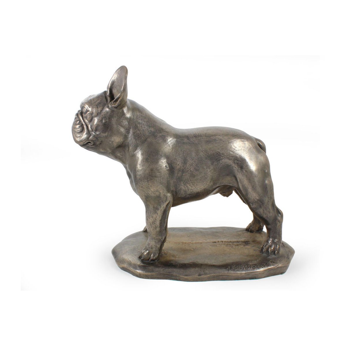 Exklusive Hundefigur Französische Bulldogge von Art-Dog in Braun aus Kunstharz und Metall - Bild 2