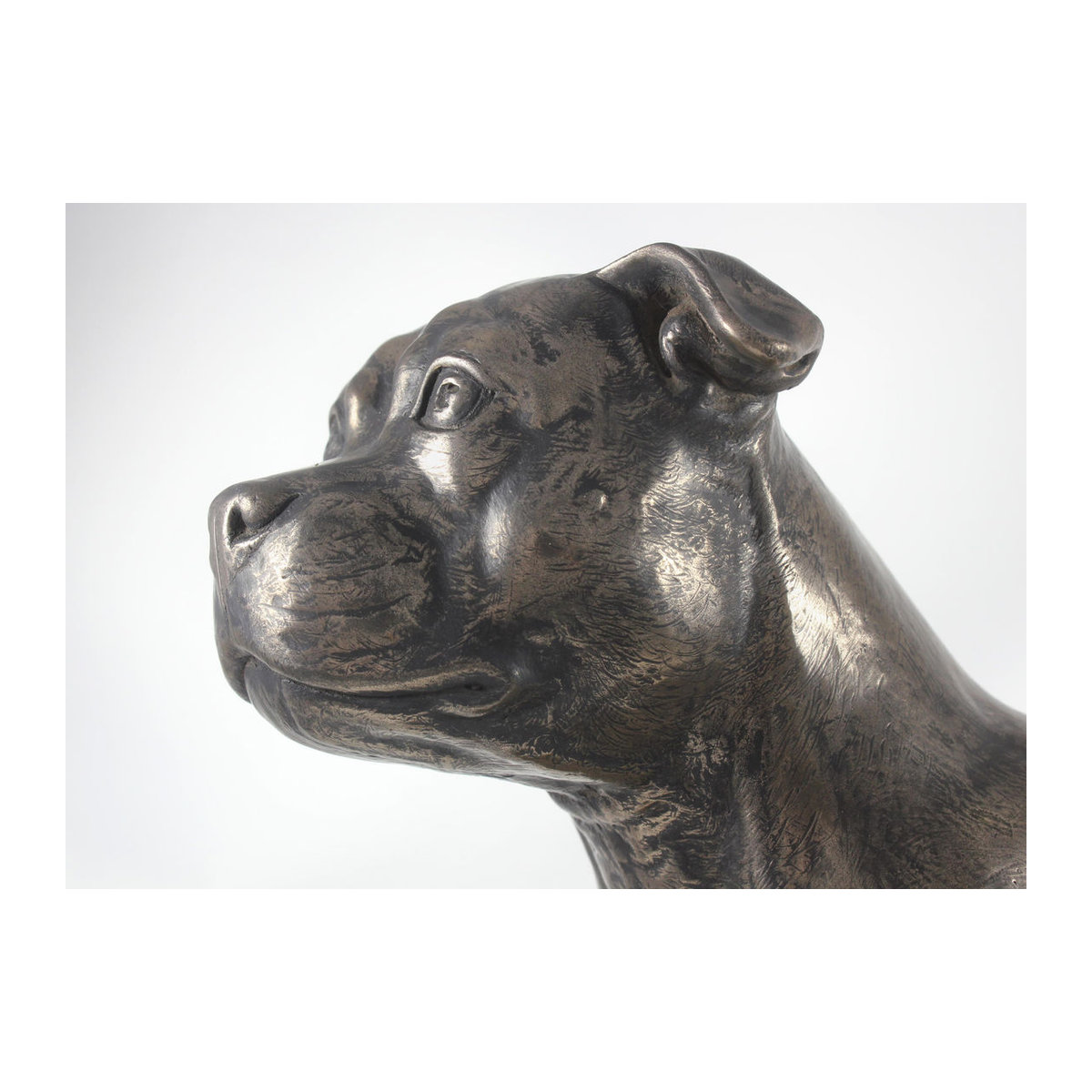 Exklusive Staffordshire Bull Terrier Hundefigur von Art-Dog in Braun aus Kunstharz und Bronze - Bild 1