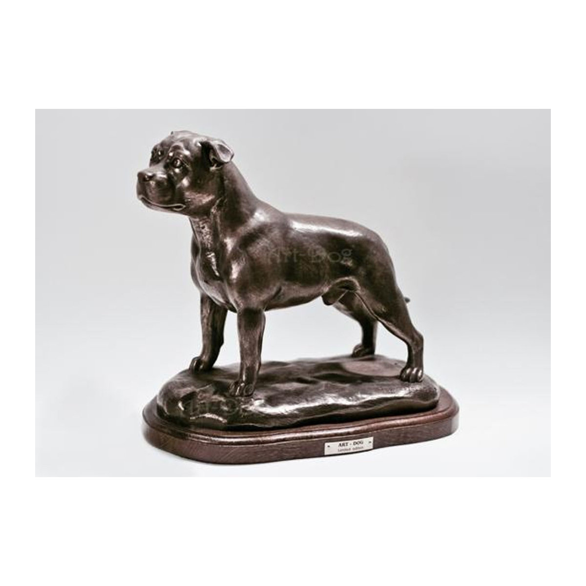 Exklusive Staffordshire Bull Terrier Hundefigur von Art-Dog in Braun aus Kunstharz und Bronze - Bild 2