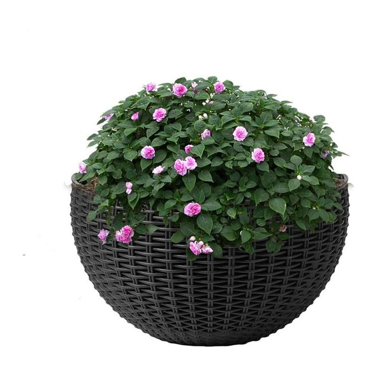 Exquisiter Wand-Blumentopf aus Kunststoff in Schwarz, geometrisches Design für Indoor und Outdoor zur Dekoration von Pflanzen - Bild 1